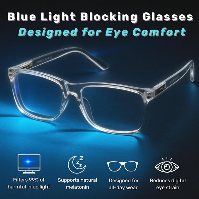 Blue Light Blocking Glasses For Men/Women Anti-Fatigue Computer Monitor Gaming - Image 2