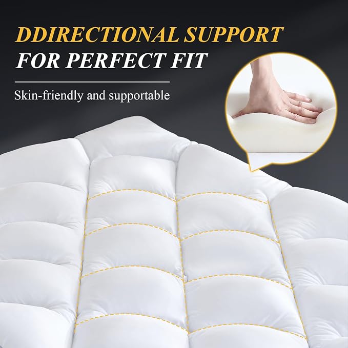 DOWNCOOL 3 Inch Twin Mattress Topper, Ultra Thick and Fluffy Supportive Memory - Image 6