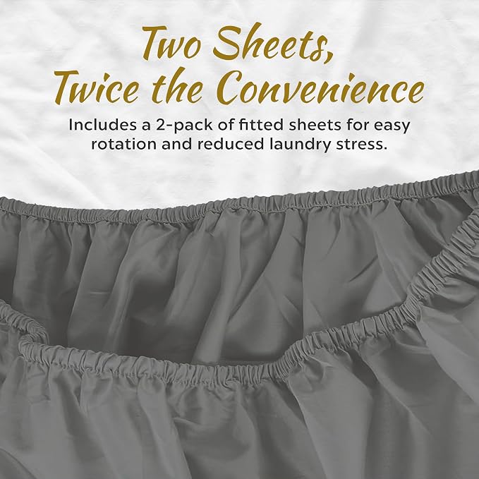 Jersey Knit Microfiber 2 Twin XL Fitted Bottom Bed Sheets 1800 Ultra Soft - Image 3
