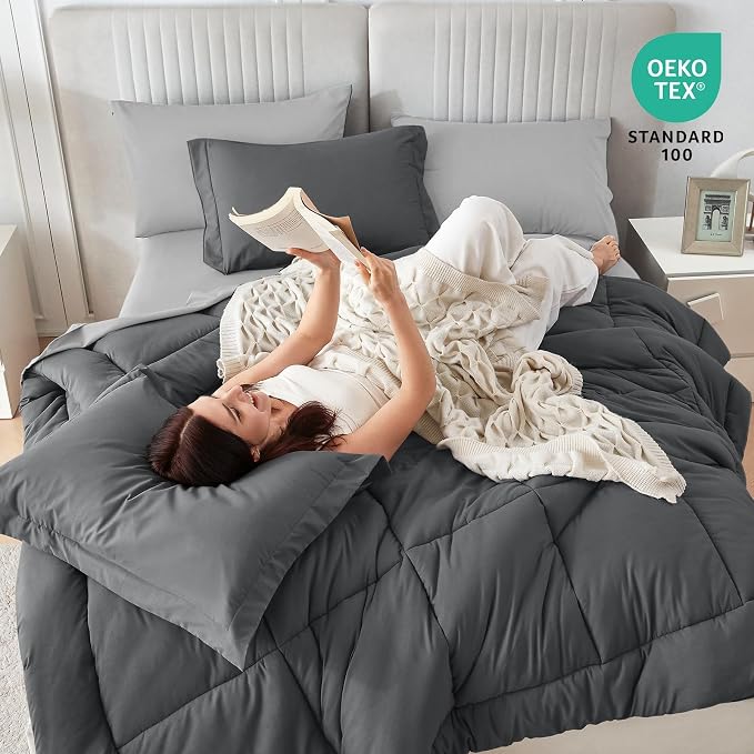 Sasttie King Size Comforter Set, 7 Pieces Bed in a Bag King, Complete Bedding - Image 5