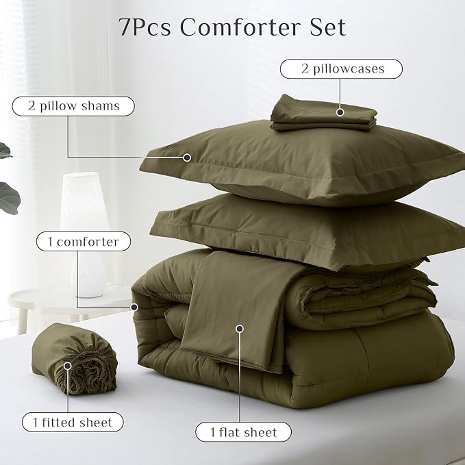 JOLLYVOGUE King Comforter Set, Ultra-Soft Bed in a Bag King Size 7 Pieces - Image 5