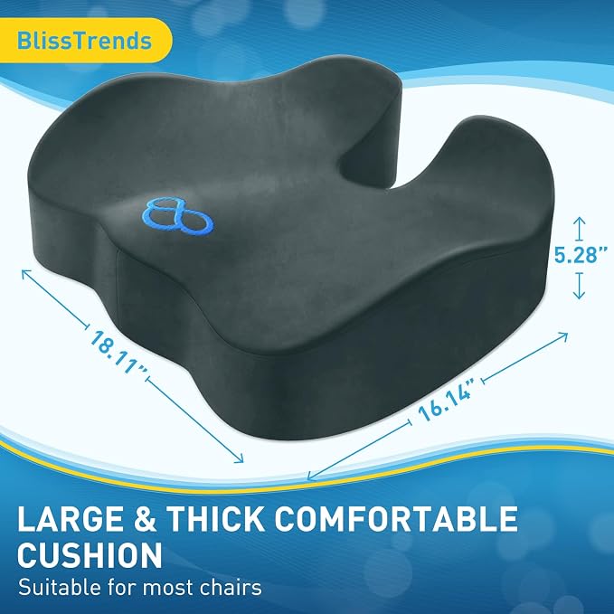 BlissTrends Seat Cushion, 5.2in Thick Memory Foam Cushions - Image 2