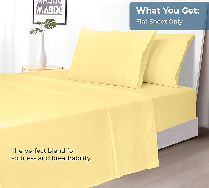 Royale Linens 100% Organic Cotton Full Flat Sheet Only - Image 5