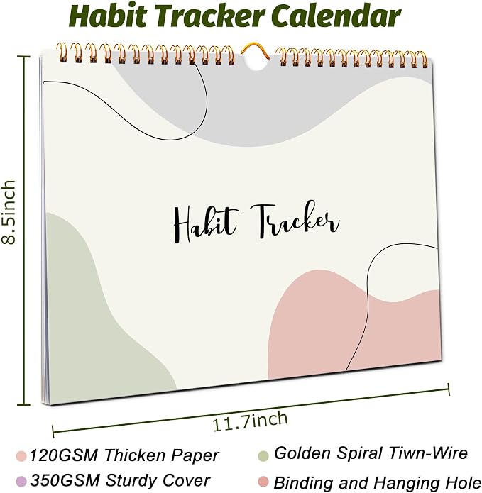 Habit Tracker Calendar, Daily Weekly Goal and Habit Tracker Journal, 12 Months - Image 5