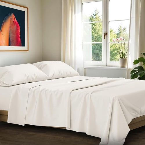 100% Egyptian Cotton Queen Size Sheets Set by AshtonSheets