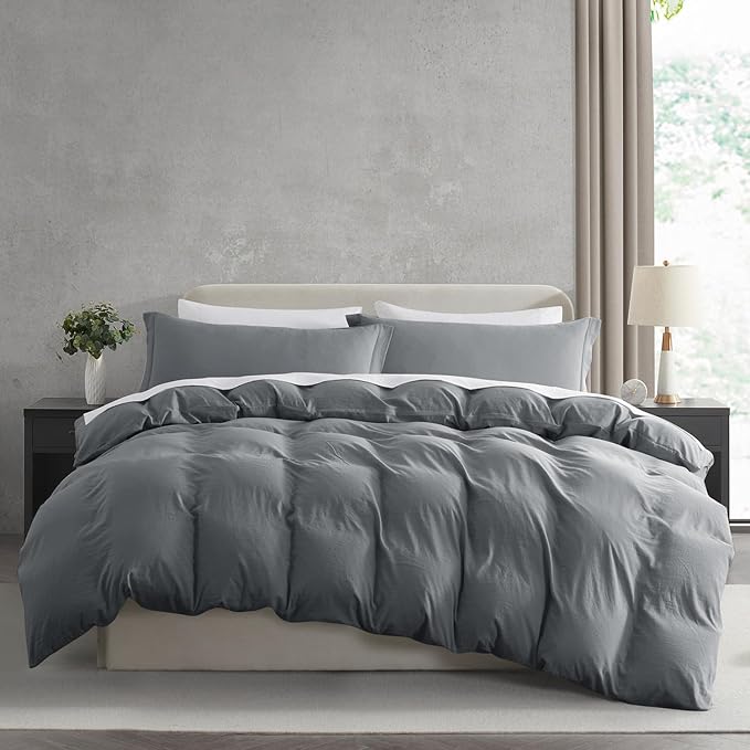 Nestl Grey Duvet Cover Full Size by Nestl