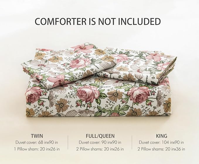 SLEEPBELLA Duvet Cover King, 600 Thread Count Cotton Pink & Yellow & Beige - Image 8