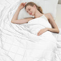 White Weighted Blanket for Adults 12lbs, Twin Full Size Cooling Heavy Throw by BETU