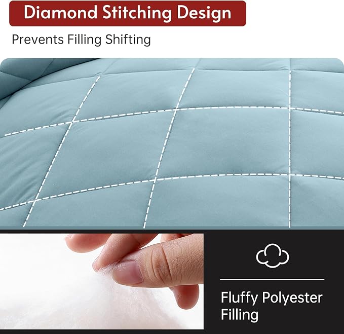 MUXHOMO 5 Pieces Twin Comforter Set, Reversible Bed in a Bag Twin Size - Image 8