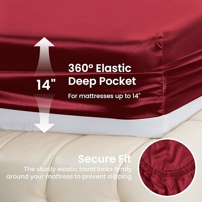 Love's cabin Full Size Satin Sheet Sets - Image 4
