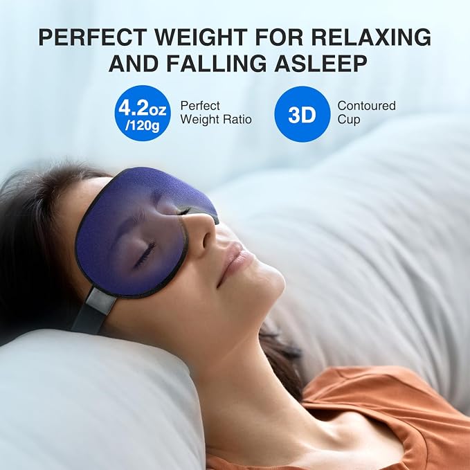 YFONG Weighted Sleep Mask, Women Men 3D Eye Mask Blocking Lights Sleeping Mask - Image 2