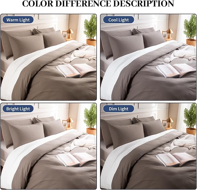 NEXHOME PRO 100% Washed Cotton Duvet Cover Twin Size, Ogranic Natural Linen - Image 3