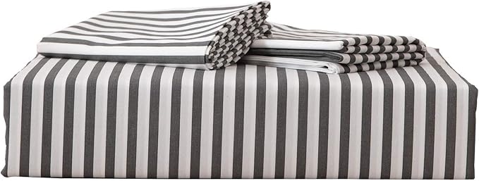 JELLYMONI 100% Natural Cotton 3pcs Striped Duvet Cover Sets, - Image 8