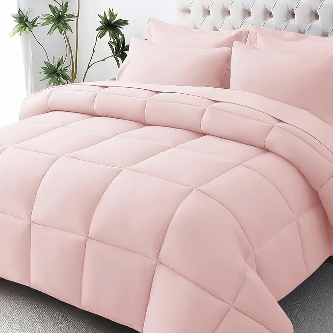 JOLLYVOGUE King Comforter Set, Ultra-Soft Bed in a Bag King Size 7 Pieces by JOLLYVOGUE