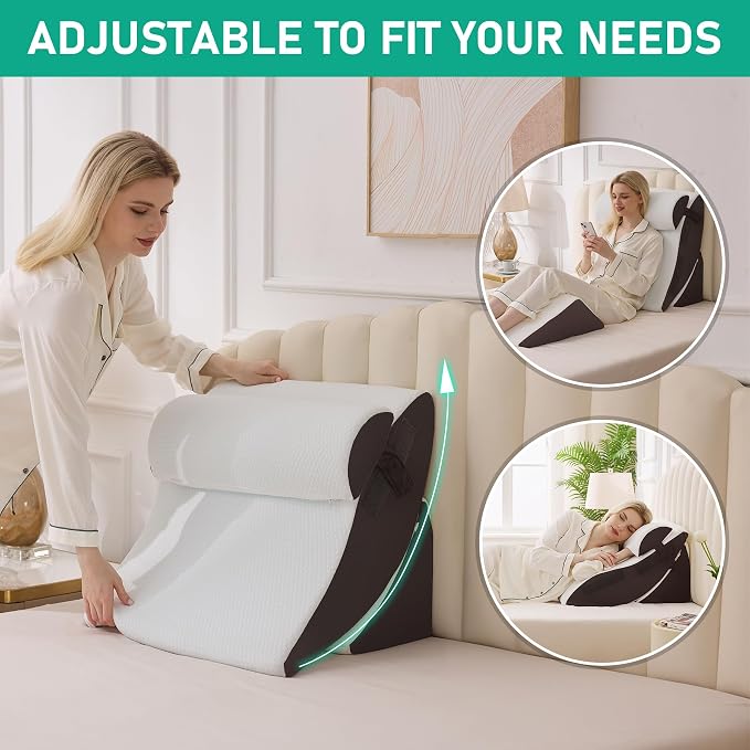 4PCS Wedge Pillow Set for After Surgery, Orthopedic Bed Wedge Pillow for Back - Image 4