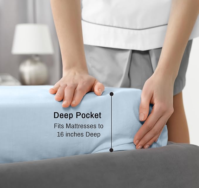 RUVANTI 100% Cotton Sheets – Queen Size Percale Bedding, Cooling & Breathable - Image 6