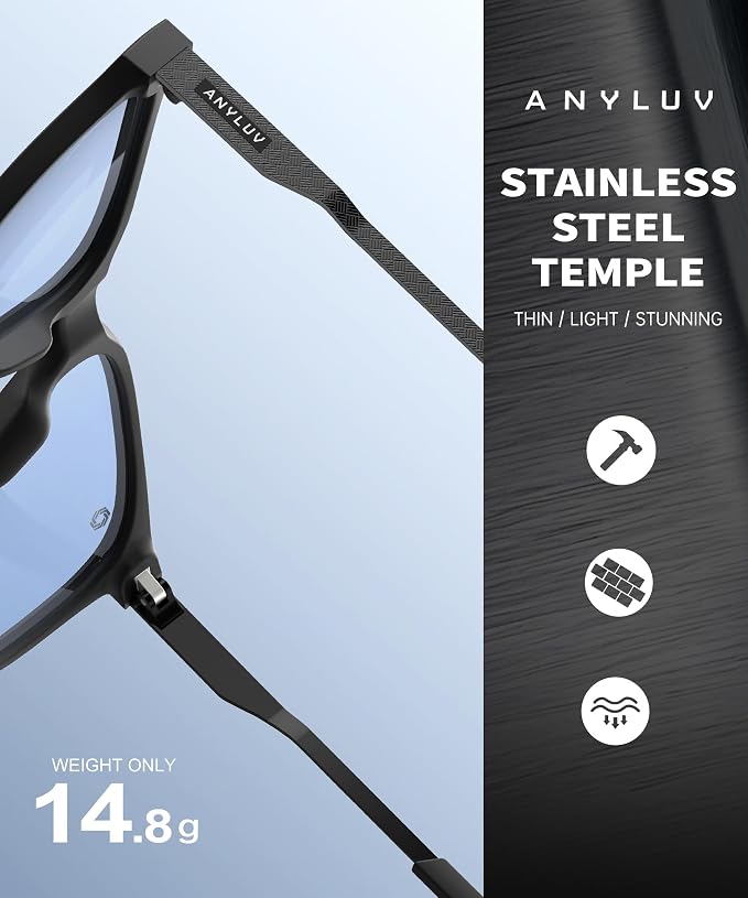 ANYLUV Blue Light Glasses for Men, Lightweight Computer Gaming Glasses - Image 5