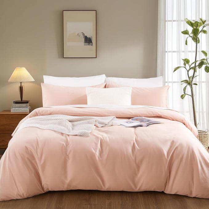 NEXHOME PRO Duvet Cover Set Oversized Queen 98"x98" Linen Look Textured Organic - Image 2