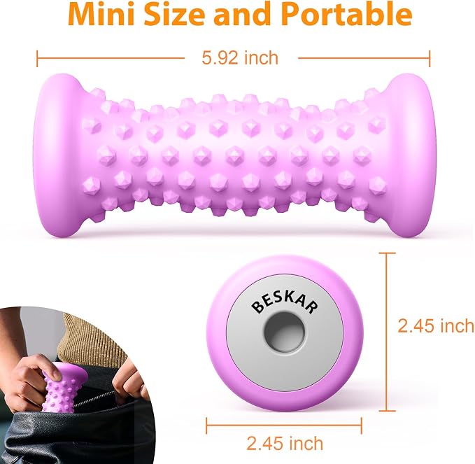 BESKAR Foot Massager Roller for Plantar Fasciitis Relief, Portable Feet Roller - Image 4