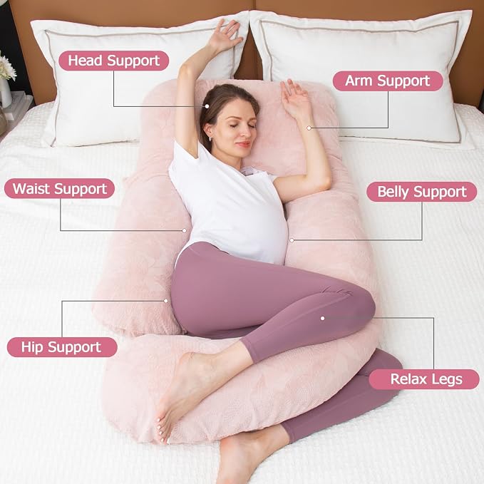 MOON PINE Pregnancy Pillow, U Shaped Full Body Pillow - Image 4