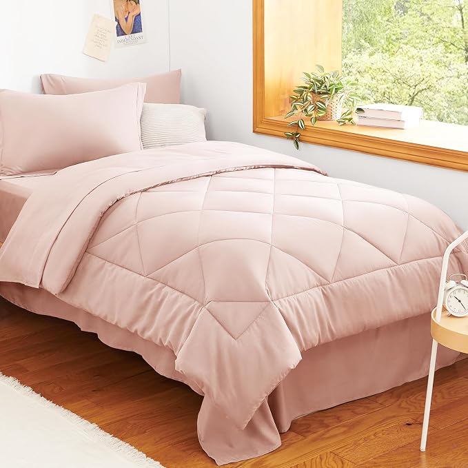 CozyLux Twin XL Comforter Set Blush Pink by CozyLux