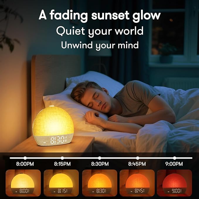 Wake Up Light Sunrise Alarm Clock, Dimmable Night Lights, Sleep Aid, Loud Alarm - Image 5
