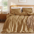 LBRO2M 100% France Linen Duvet Cover Set Cal King Size 3 Pcs Natural Flax by LBRO2MBedding