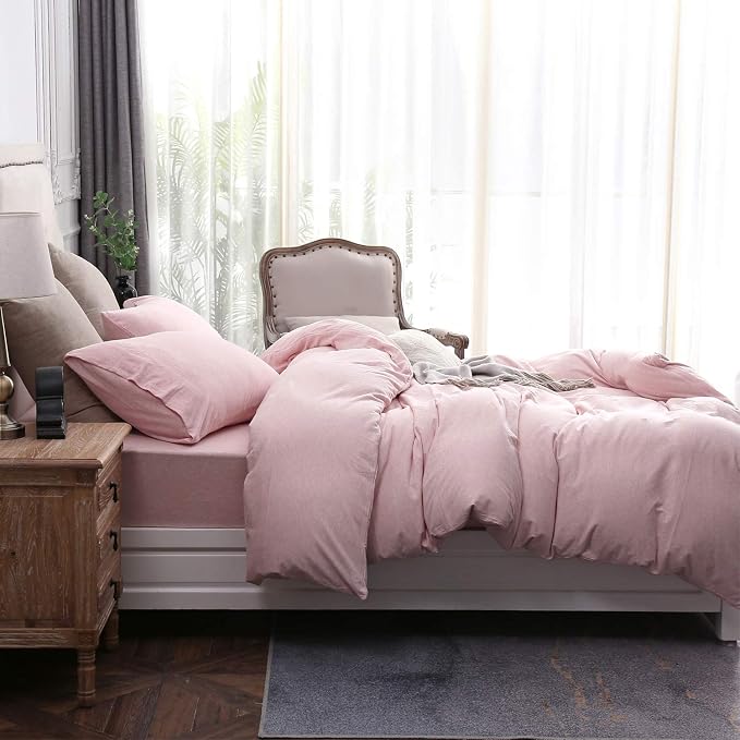 PURE ERA Jersey Knit Duvet Cover Set 100% T-Shirt Cotton Super Soft Comfy 3pc - Image 3