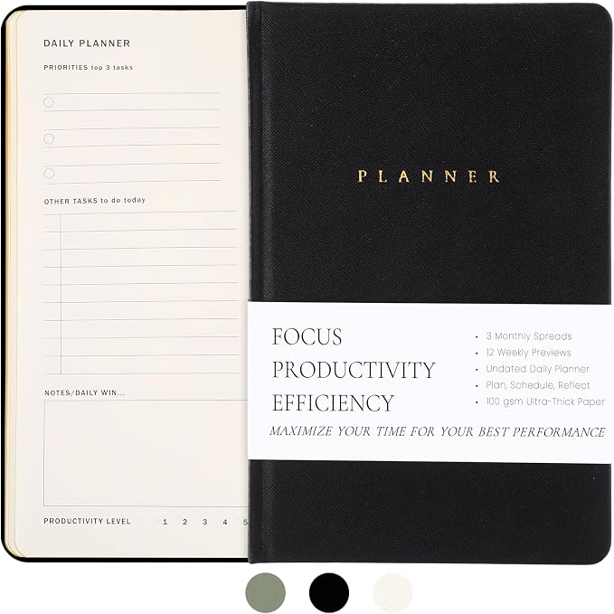 Productivity 3-month Planner Undated Daily Weekly Monthly Planner - Image 9