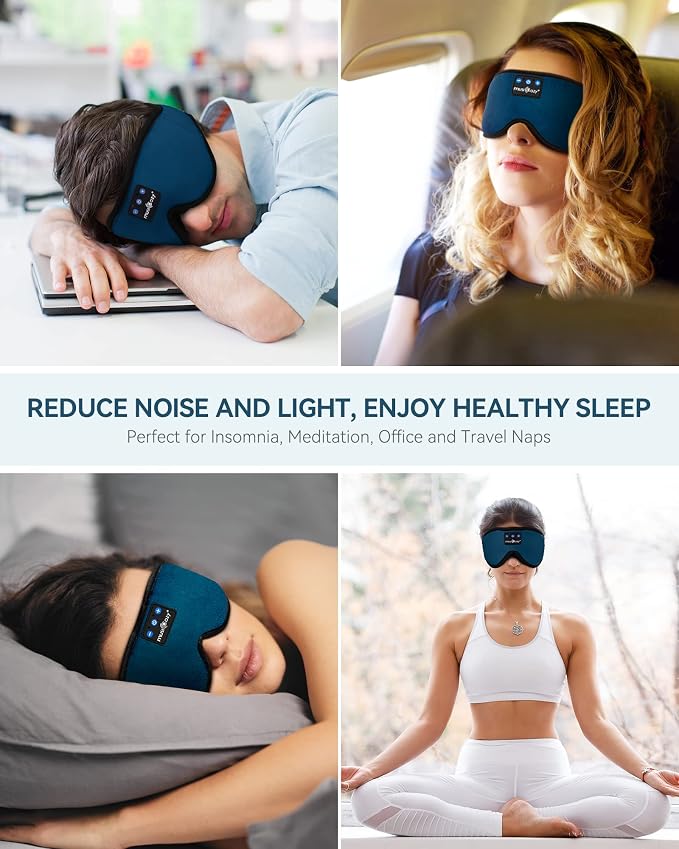 MUSICOZY Sleep Headphones Bluetooth 5.4 Headband Sleeping Eye Mask - Image 7