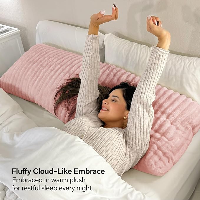 BEDELITE Fluffy Faux Fur Body Pillow Cover - Image 3