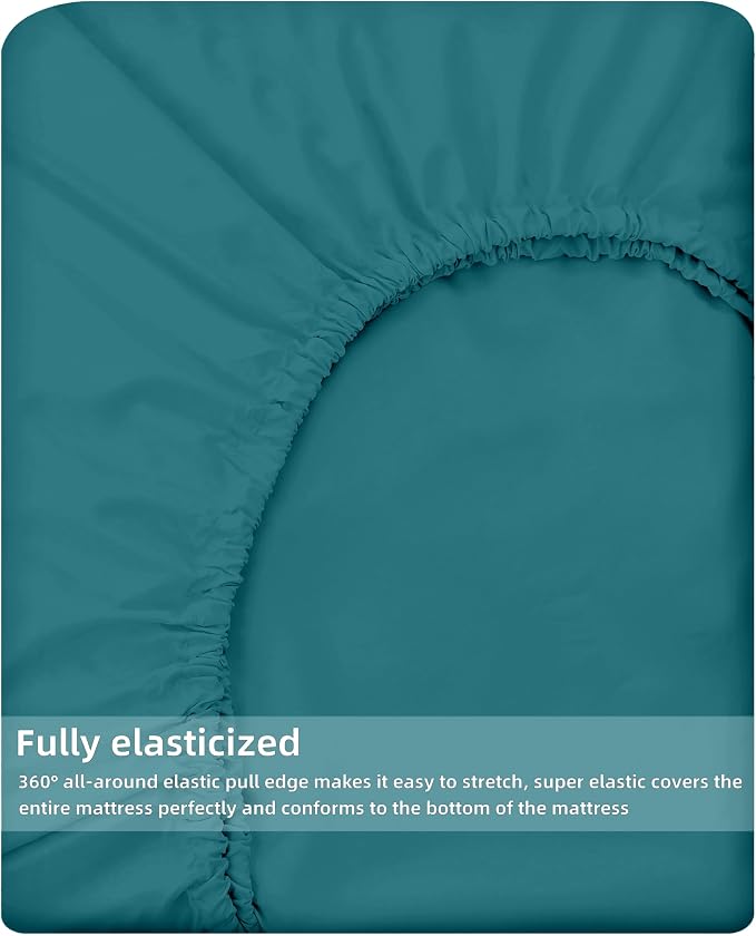 HBHLFZ Queen Fitted Sheet Only, Soft Breathable Bottom Sheet - Image 5