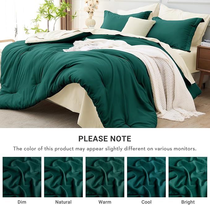MUXHOMO 7 Pieces Queen Comforter Set, Soft Bed in a Bag Queen Size, All Season - Image 6