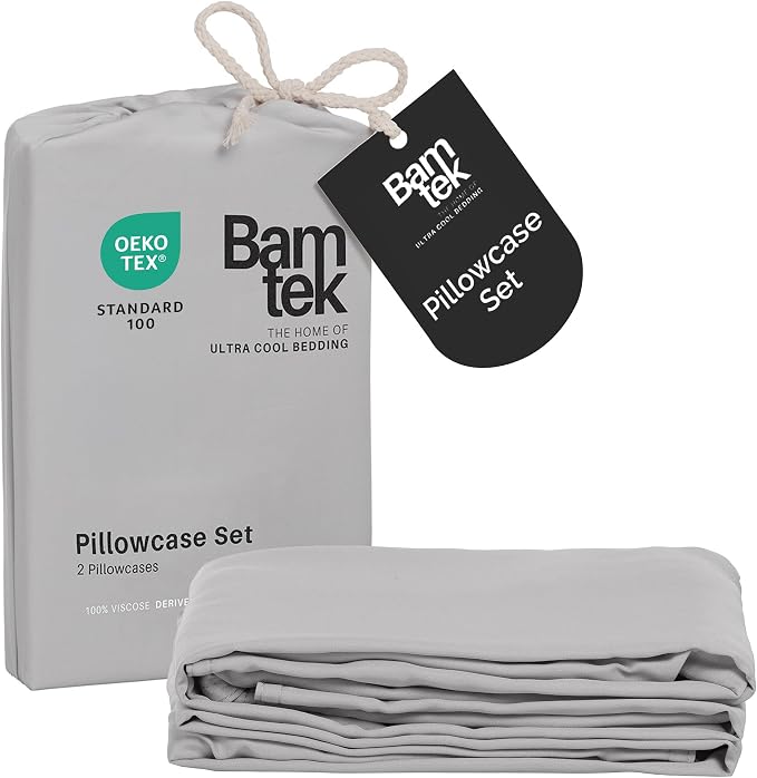 Pillow Cases Queen Size Set of 2 Pillowcases 100% Viscose from Bamboo Cooling by BamtekbyOliveCrate