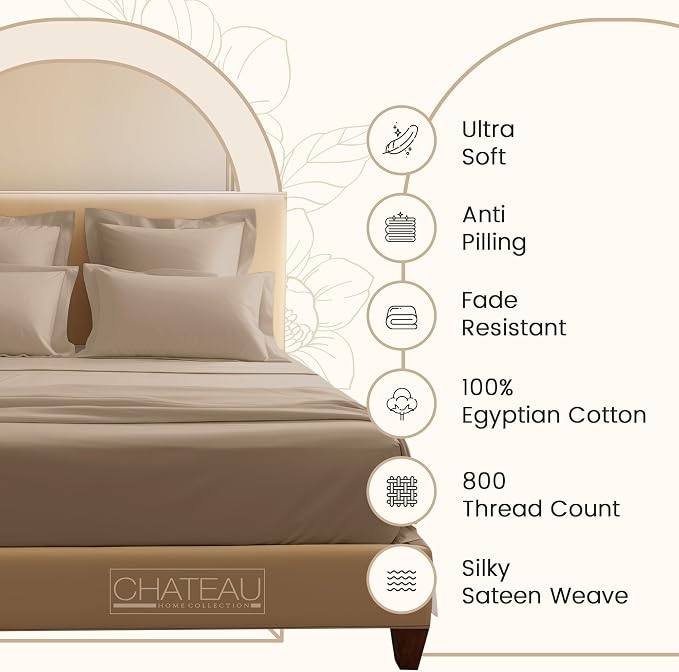 Deep Pocket Queen Sheets set, 100% Cotton Sheets Queen Size set, 800 Thread - Image 6