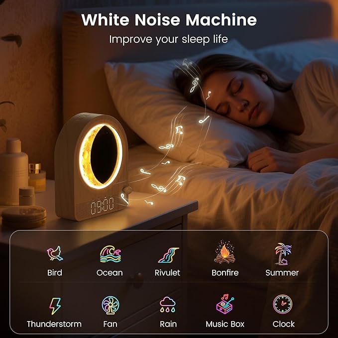 Sunrise Alarm Clock, Dual Alarms, 30/60/90min Timer, Easy Snooze - Image 4