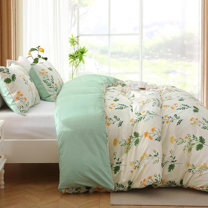 MUXHOMO Duvet Cover Queen Size, Reversible Floral Vintage Duvet Cover Set - Image 2