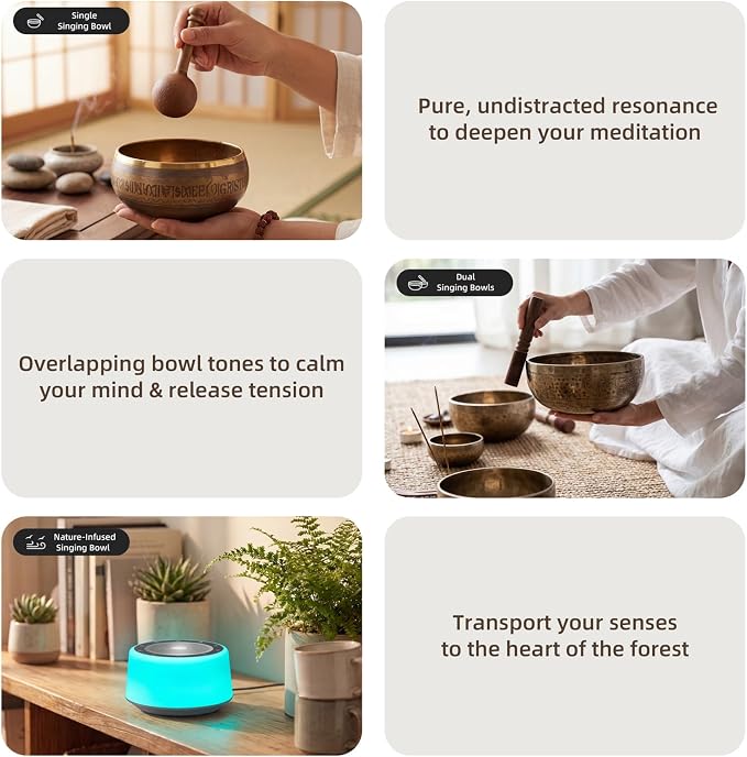 Kipcush Automatic Tibetan Singing Bowl Sound Machine, 11 Soothing Sound Therapy - Image 6