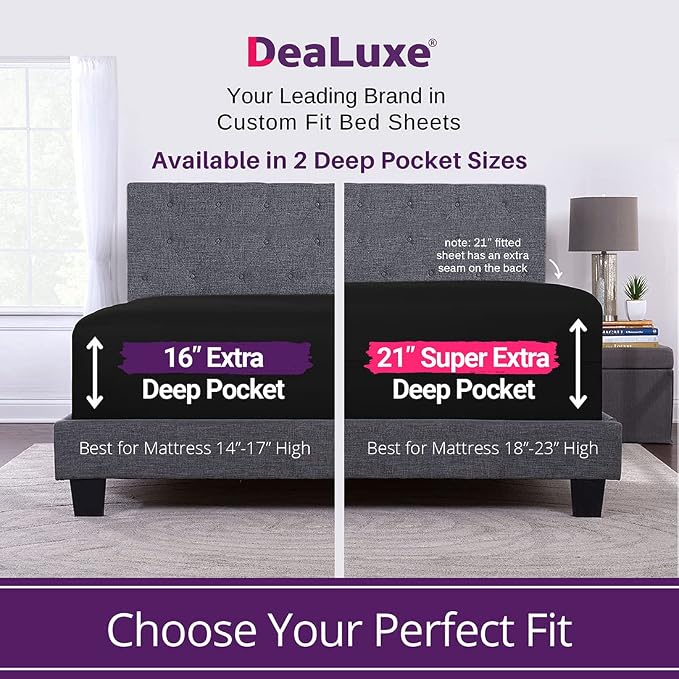 King Fitted Sheet King Size Fitted Sheet Only Deep Pocket – Real 16” Fitted Bed - Image 2