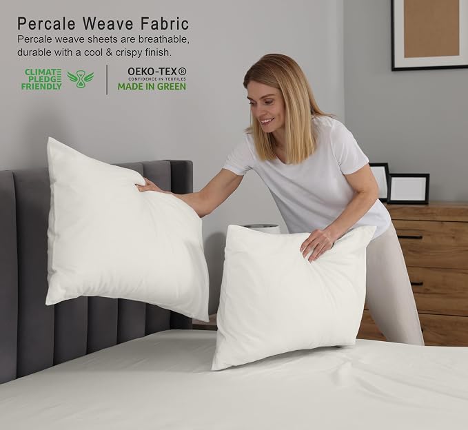 RUVANTI 100% Cotton Sheets – King Size Percale Bedding, Cooling & Breathable - Image 3