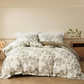 OAITE Duvet Cover Set Queen Size Floral Pattern 600 Thread Count Ultra Soft by OAITE