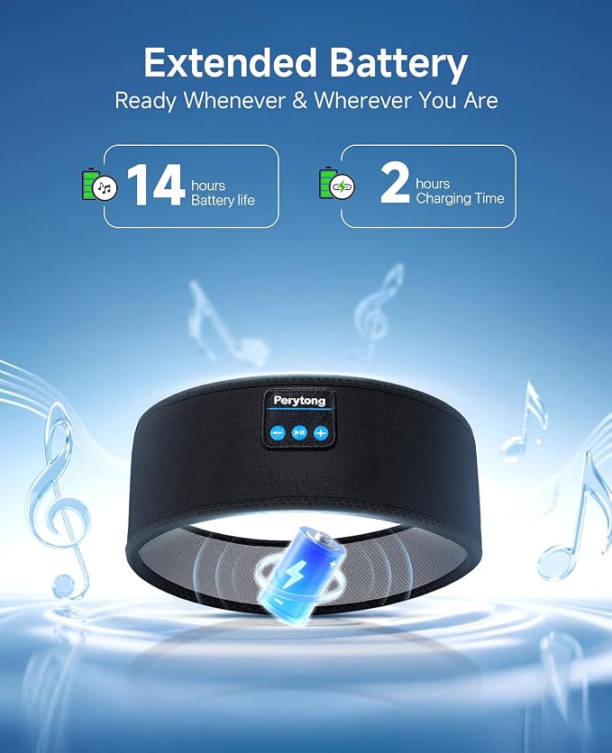 Perytong Sleep Headphones Wireless, Air Travel, Meditation - Image 4