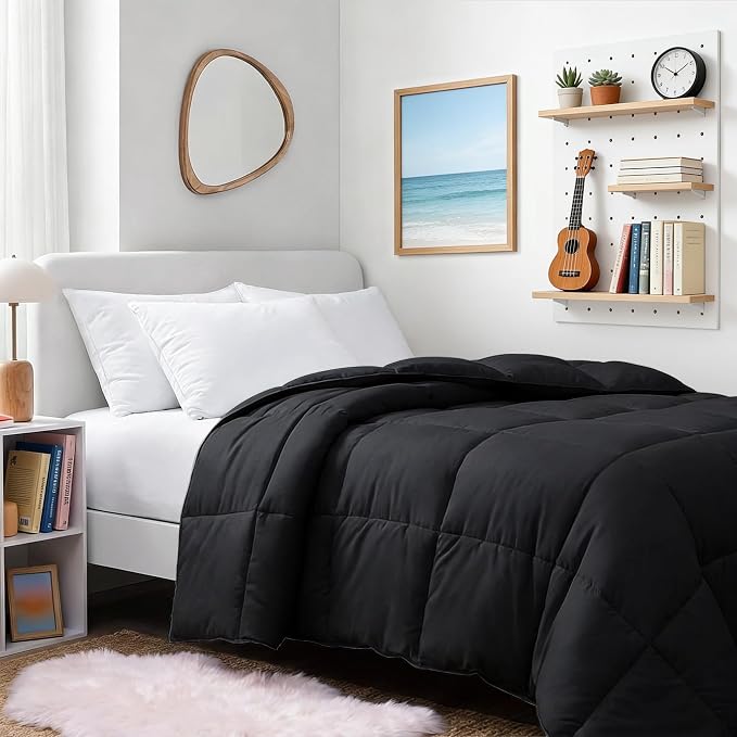 TEXARTIST Premium 2100 Series Twin Comforter All Season Breathable Black by TEXARTIST