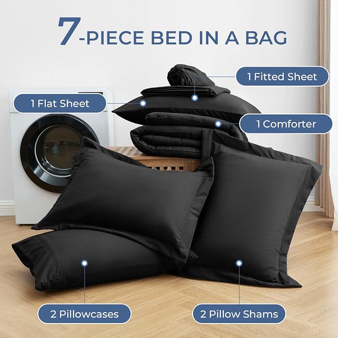 Sasttie Oversized King Comforter Set, 7 Pieces Extra Large Bed in a Bag - Image 6