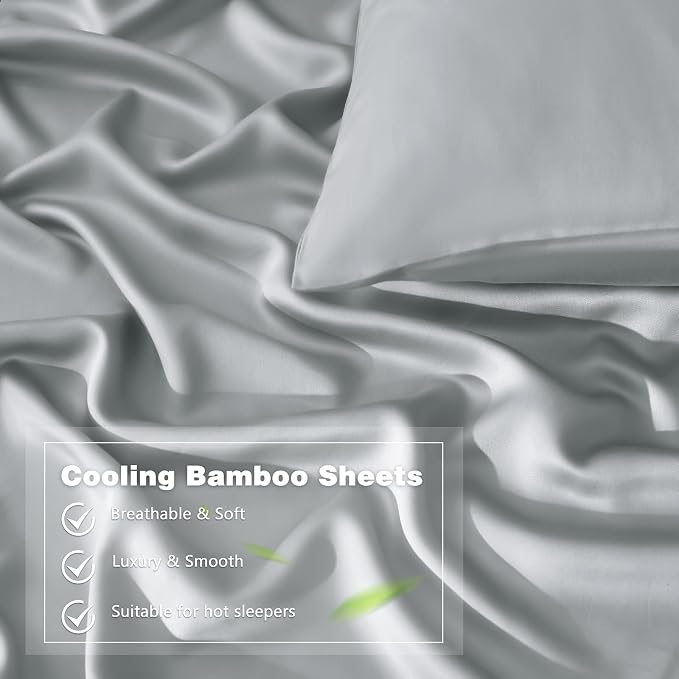 Homiest Cooling Pillow Cases King Size Set of 2, 100% Rayon Derived from Bamboo - Image 4