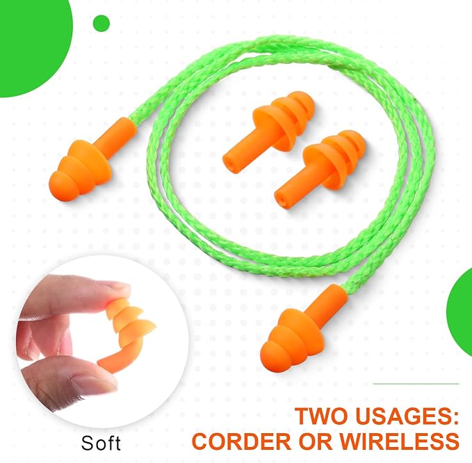 Tondiamo 200 Pairs Ear Plugs Reusable Silicone Earplugs - Image 3
