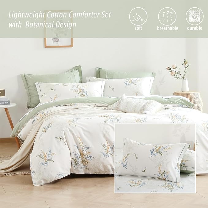 LEMIROE White Cotton Comforter Queen Size 3Pcs - Image 2