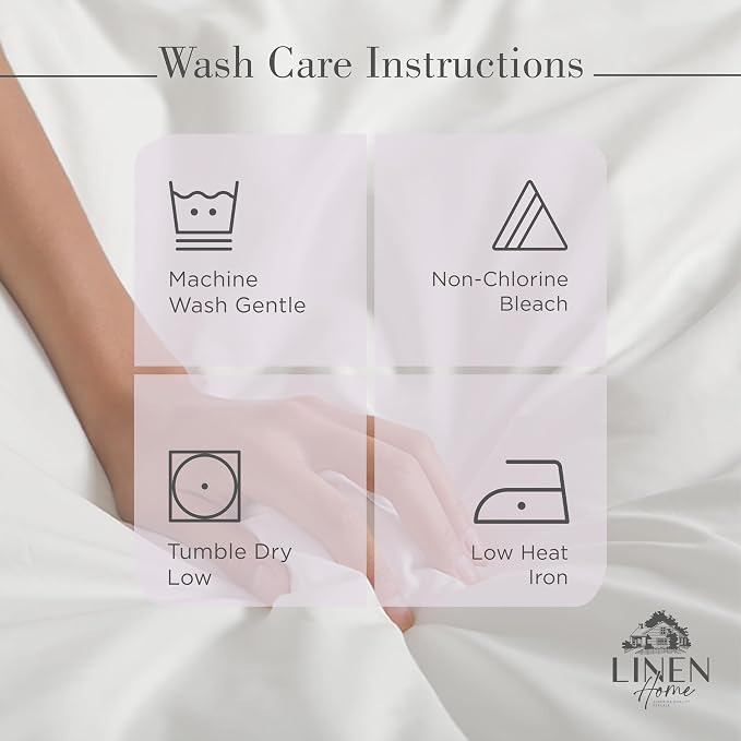 Linen Home 100% Cotton Percale Sheets King Size - Image 5