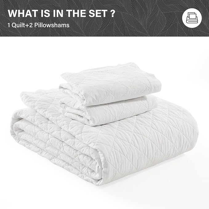 SahSahCasa Quilt Set Queen Size, 100% Cotton Quilt Bedding Set Bedspread - Image 6