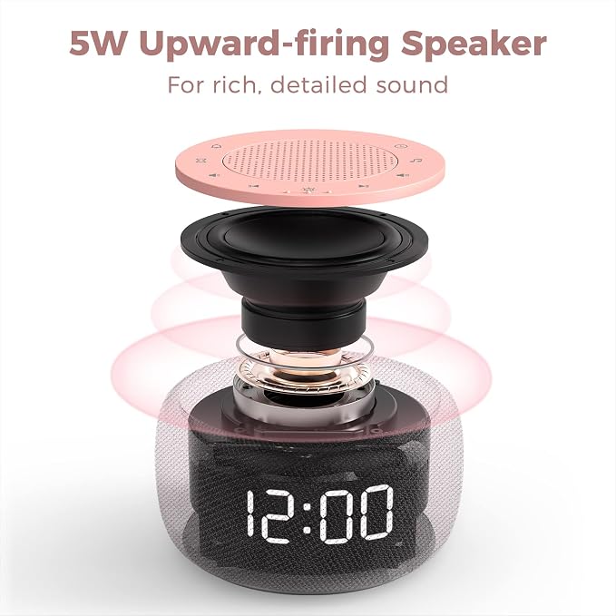 Buffbee Sound Machine & Alarm Clock 2-in-1-0-100% Display Dimmer, Under Light - Image 3